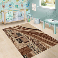 Pasifika Women's Day - Samoa Siapo Malu Tattoo Inspired Area Rug Beige