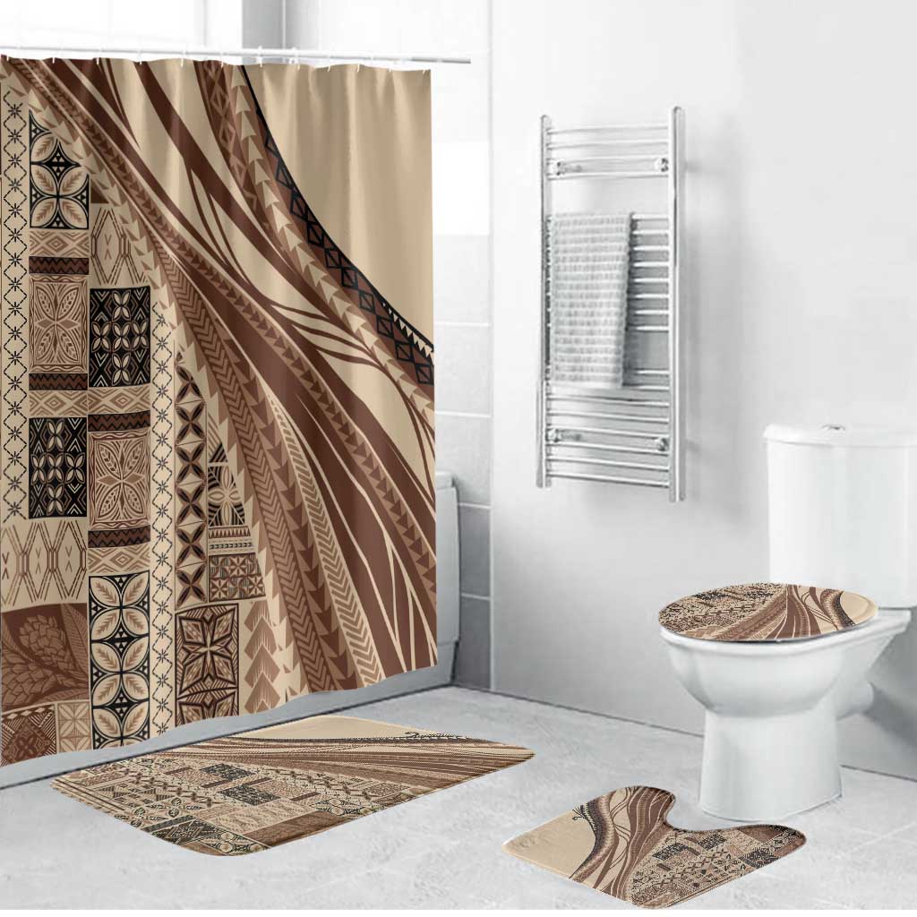 Pasifika Women's Day - Samoa Siapo Malu Tattoo Inspired Bathroom Set Beige