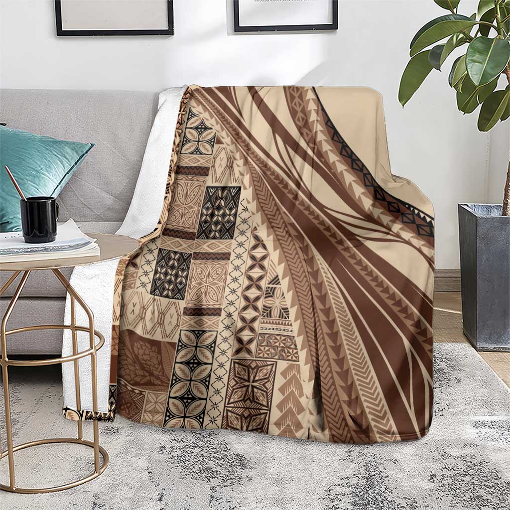 Pasifika Women's Day - Samoa Siapo Malu Tattoo Inspired Blanket Beige