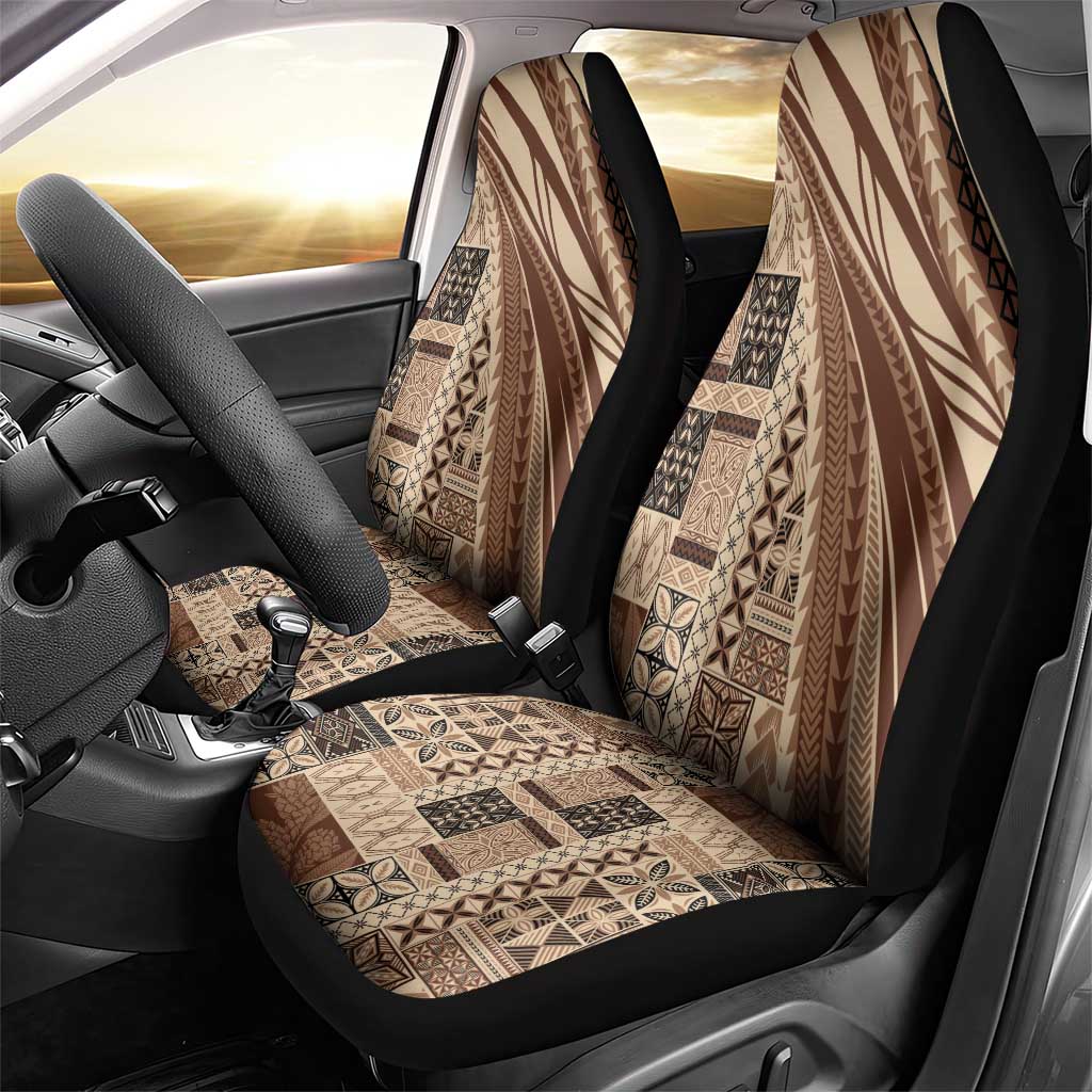 Pasifika Women's Day - Samoa Siapo Malu Tattoo Inspired Car Seat Cover Beige