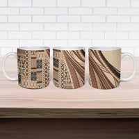 Pasifika Women's Day - Samoa Siapo Malu Tattoo Inspired Ceramic Mug Beige