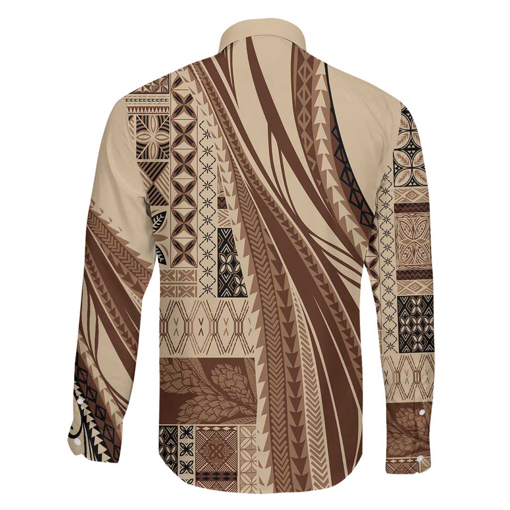 Pasifika Women's Day - Samoa Siapo Malu Tattoo Inspired Family Matching Puletasi and Hawaiian Shirt Beige LT7 - Polynesian Pride