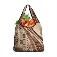 Pasifika Women's Day - Samoa Siapo Malu Tattoo Inspired Grocery Bag Beige