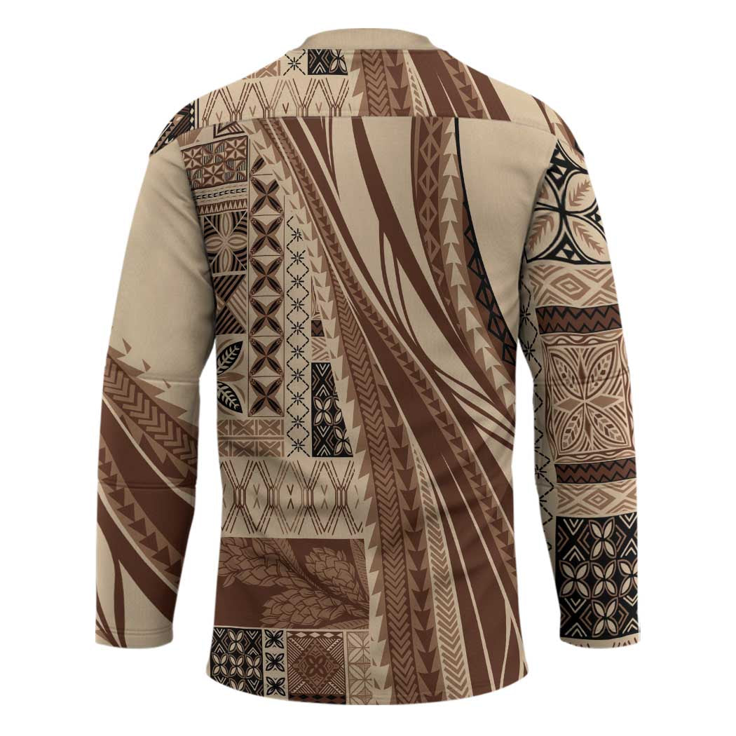 Pasifika Women's Day - Samoa Siapo Malu Tattoo Inspired Hockey Jersey Beige