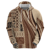 Pasifika Women's Day - Samoa Siapo Malu Tattoo Inspired Hoodie Beige
