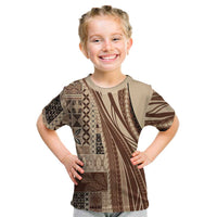 Pasifika Women's Day - Samoa Siapo Malu Tattoo Inspired Kid T Shirt Beige