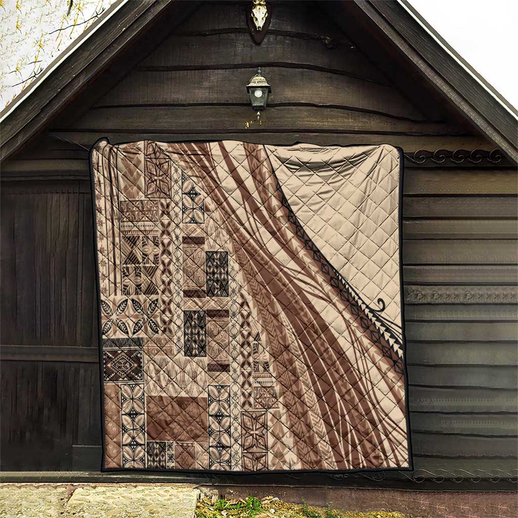 Pasifika Women's Day - Samoa Siapo Malu Tattoo Inspired Quilt Beige