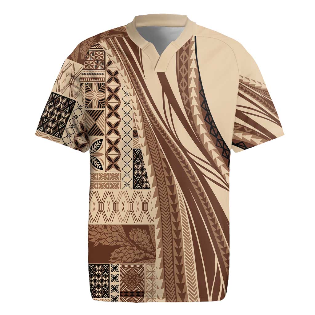 Pasifika Women's Day - Samoa Siapo Malu Tattoo Inspired Rugby Jersey Beige