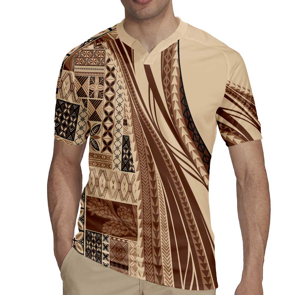 Pasifika Women's Day - Samoa Siapo Malu Tattoo Inspired Rugby Jersey Beige