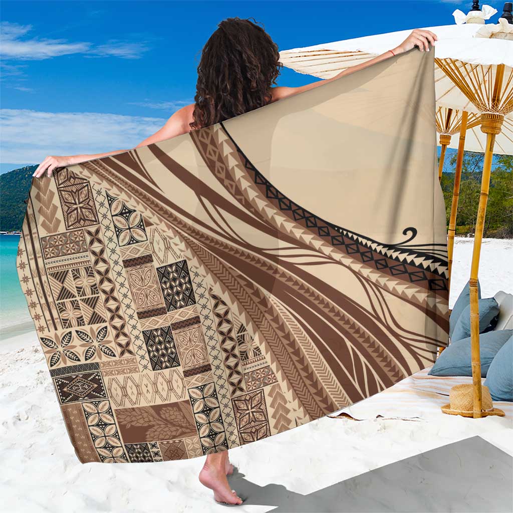Pasifika Women's Day - Samoa Siapo Malu Tattoo Inspired Sarong Beige