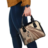 Pasifika Women's Day - Samoa Siapo Malu Tattoo Inspired Shoulder Handbag Beige
