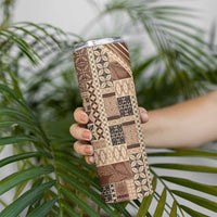 Pasifika Women's Day - Samoa Siapo Malu Tattoo Inspired Skinny Tumbler Beige