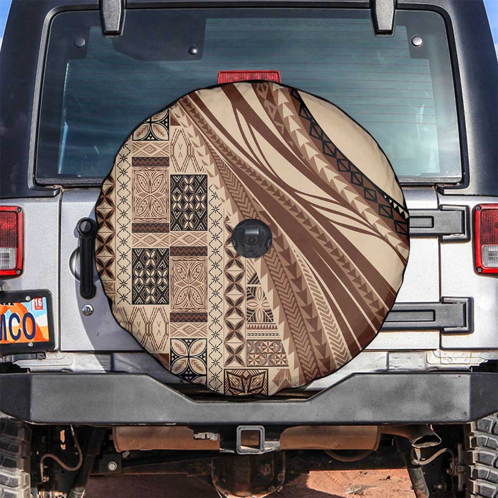 Pasifika Women's Day - Samoa Siapo Malu Tattoo Inspired Spare Tire Cover Beige