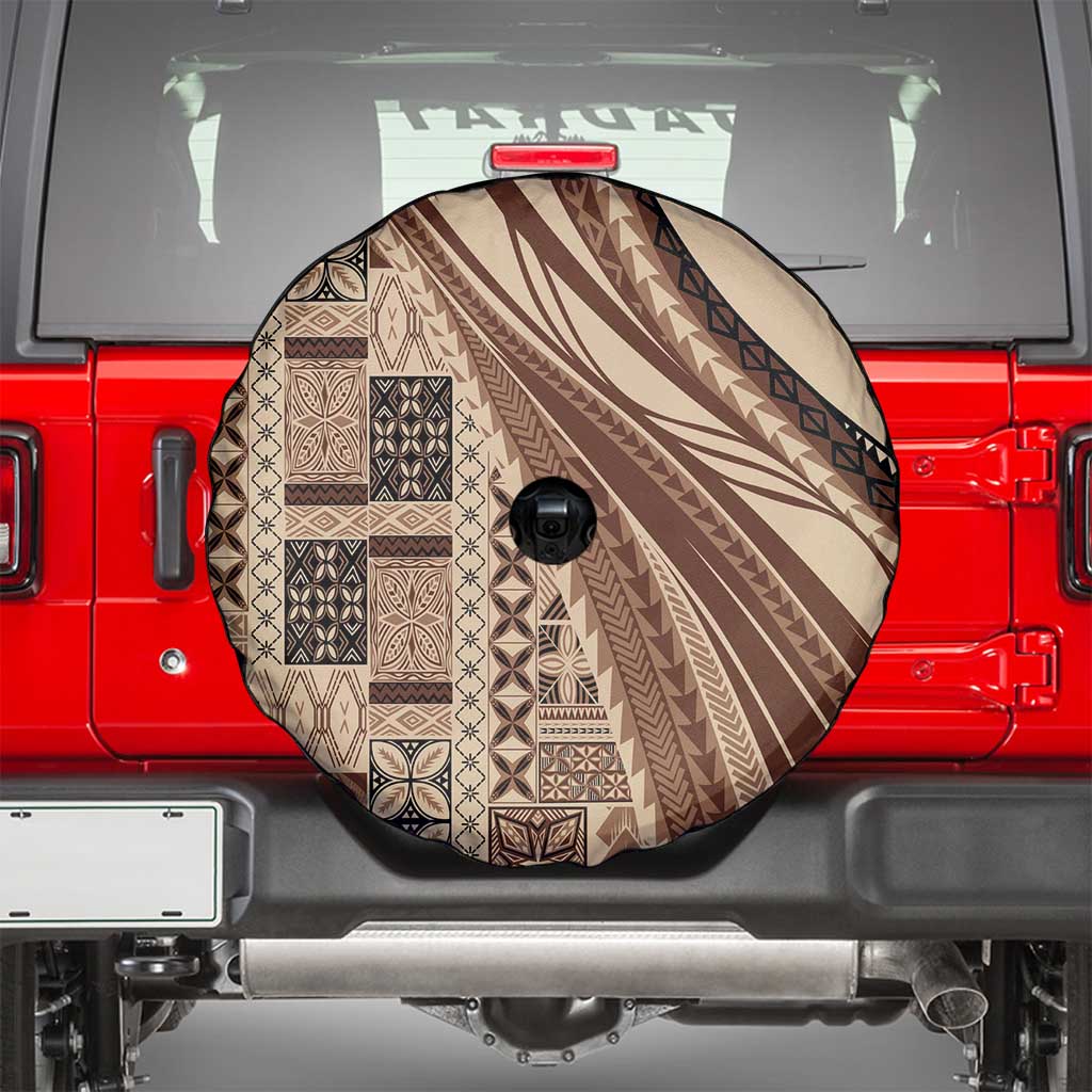Pasifika Women's Day - Samoa Siapo Malu Tattoo Inspired Spare Tire Cover Beige