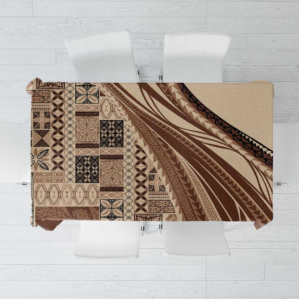 Pasifika Women's Day - Samoa Siapo Malu Tattoo Inspired Tablecloth Beige