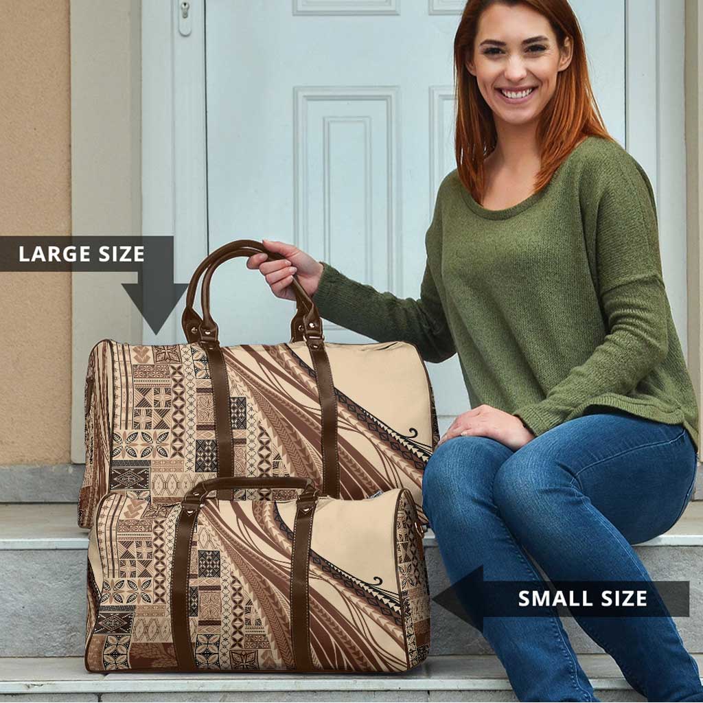 Pasifika Women's Day - Samoa Siapo Malu Tattoo Inspired Travel Bag Beige