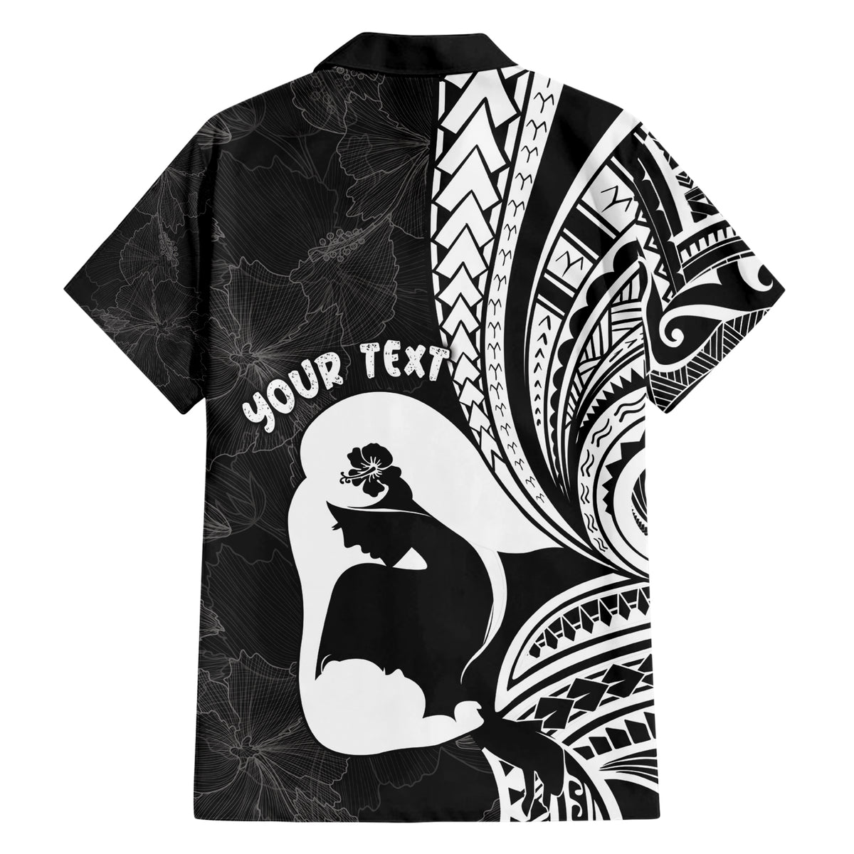 Mother's Day Hawaiian Shirt Polynesia Vintage Hibiscus - Black