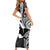 Mother's Day Short Sleeve Bodycon Dress Polynesia Vintage Hibiscus - Black
