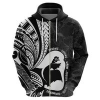 Mother's Day Zip Hoodie Polynesia Vintage Hibiscus - Black