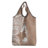 Mother's Day Grocery Bag Polynesia Vintage Hibiscus - Brown