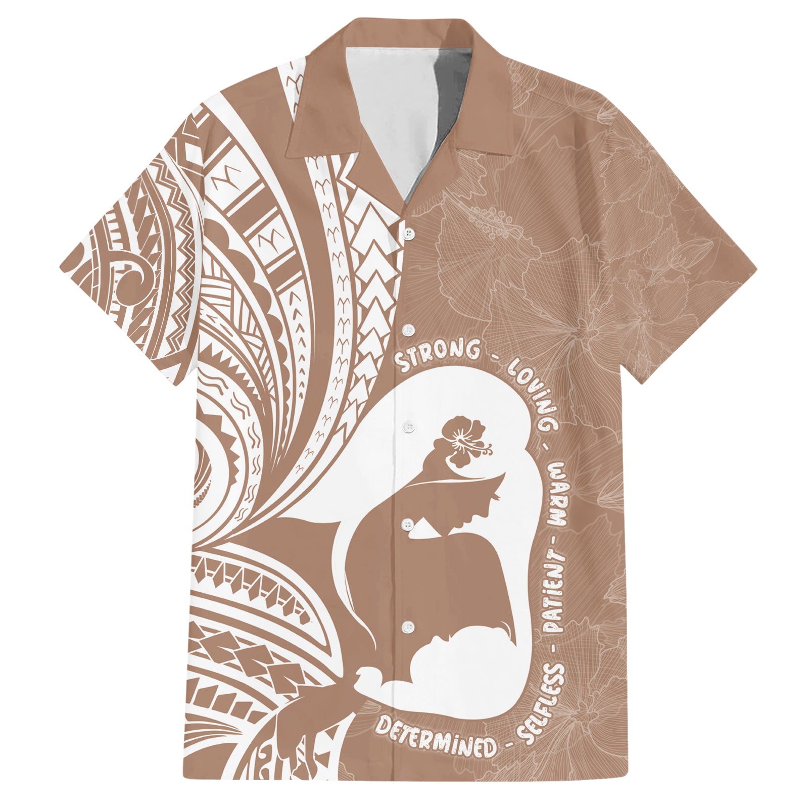 Mother's Day Hawaiian Shirt Polynesia Vintage Hibiscus - Brown