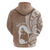 Mother's Day Hoodie Polynesia Vintage Hibiscus - Brown