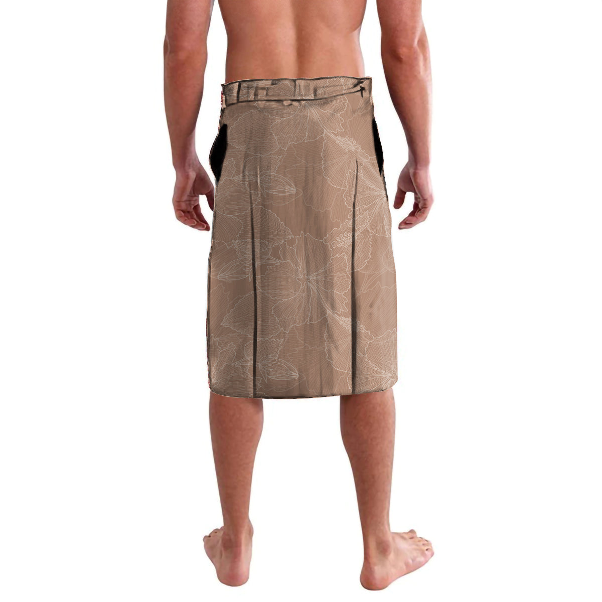 Mother's Day Lavalava Polynesia Vintage Hibiscus - Brown