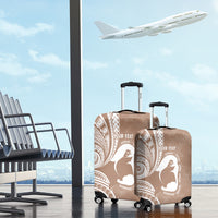 Mother's Day Luggage Cover Polynesia Vintage Hibiscus - Brown