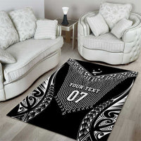 2025 Rugby Championship New Zealand Custom Area Rug Poutama Motifs - Polynesian Pride