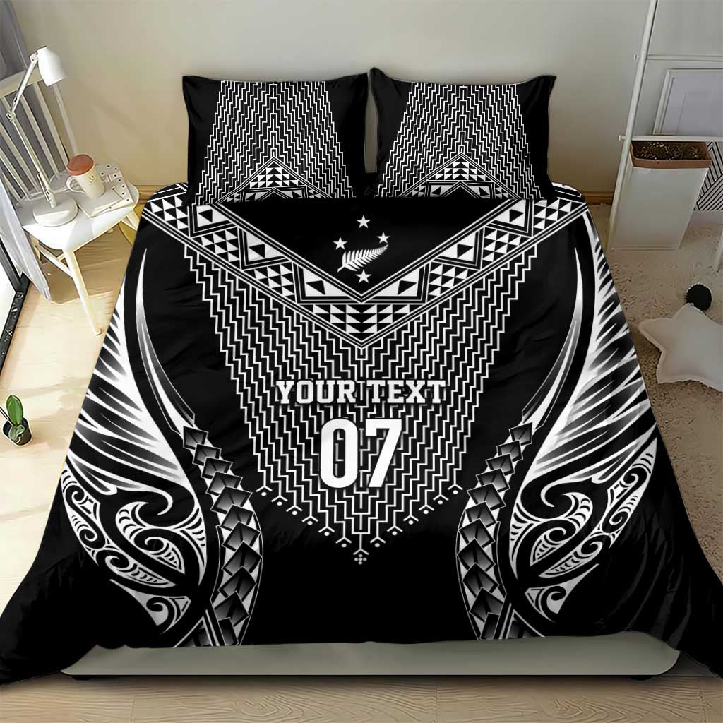 2025 Rugby Championship New Zealand Custom Bedding Set Poutama Motifs - Polynesian Pride