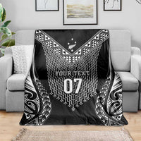 2025 Rugby Championship New Zealand Custom Blanket Poutama Motifs - Polynesian Pride