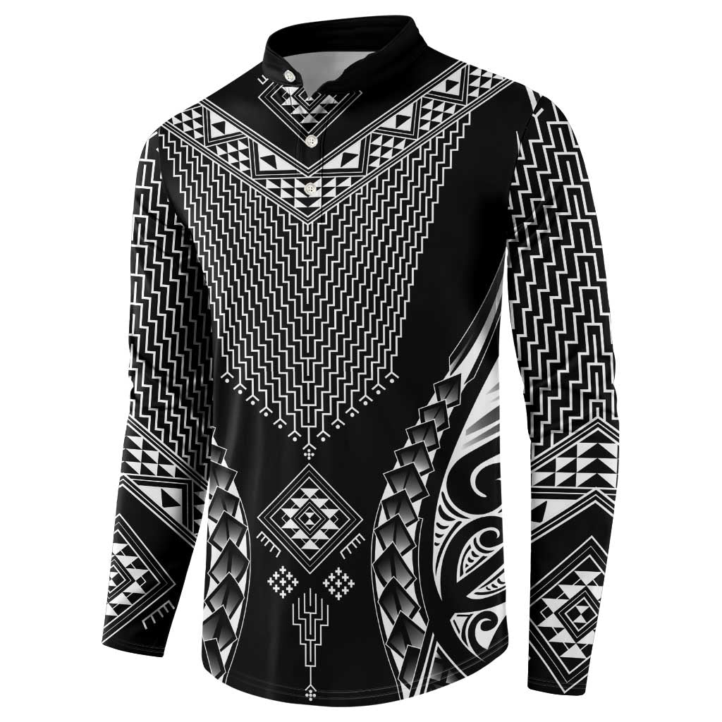 2025 Rugby Championship New Zealand Custom Button Sweatshirt Poutama Motifs - Polynesian Pride
