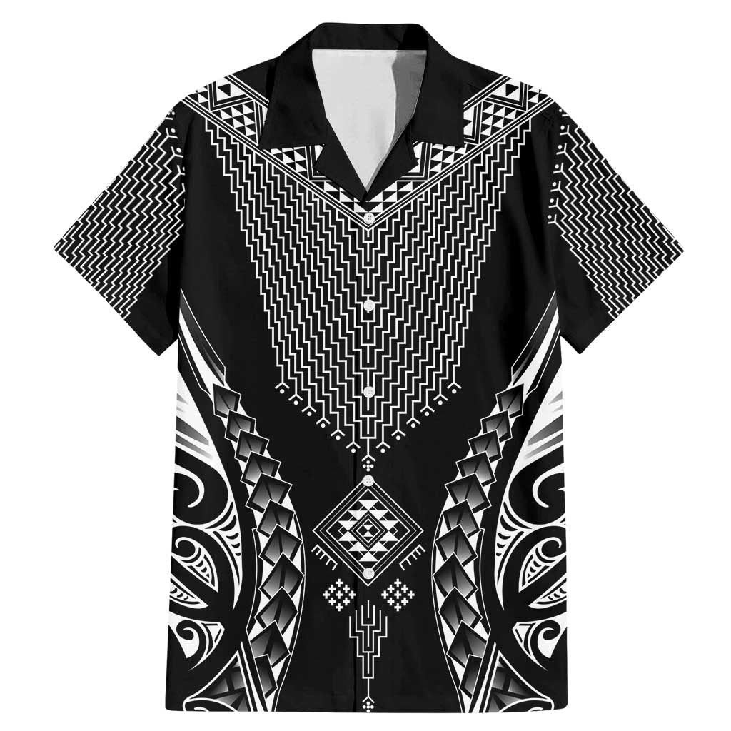 2025 Rugby Championship New Zealand Custom Family Matching Mermaid Dress and Hawaiian Shirt Poutama Motifs - Polynesian Pride