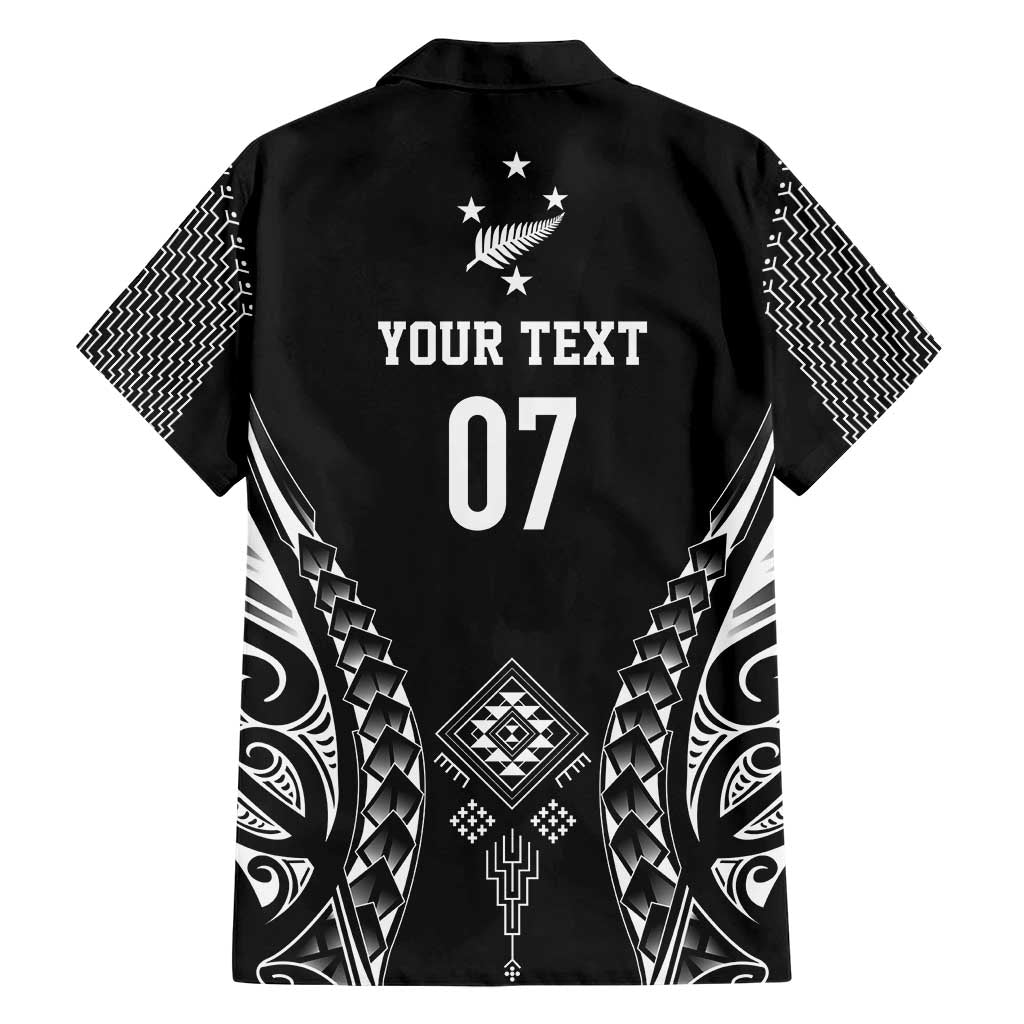2025 Rugby Championship New Zealand Custom Family Matching Short Sleeve Bodycon Dress and Hawaiian Shirt Poutama Motifs - Polynesian Pride