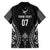 2025 Rugby Championship New Zealand Custom Family Matching Short Sleeve Bodycon Dress and Hawaiian Shirt Poutama Motifs - Polynesian Pride