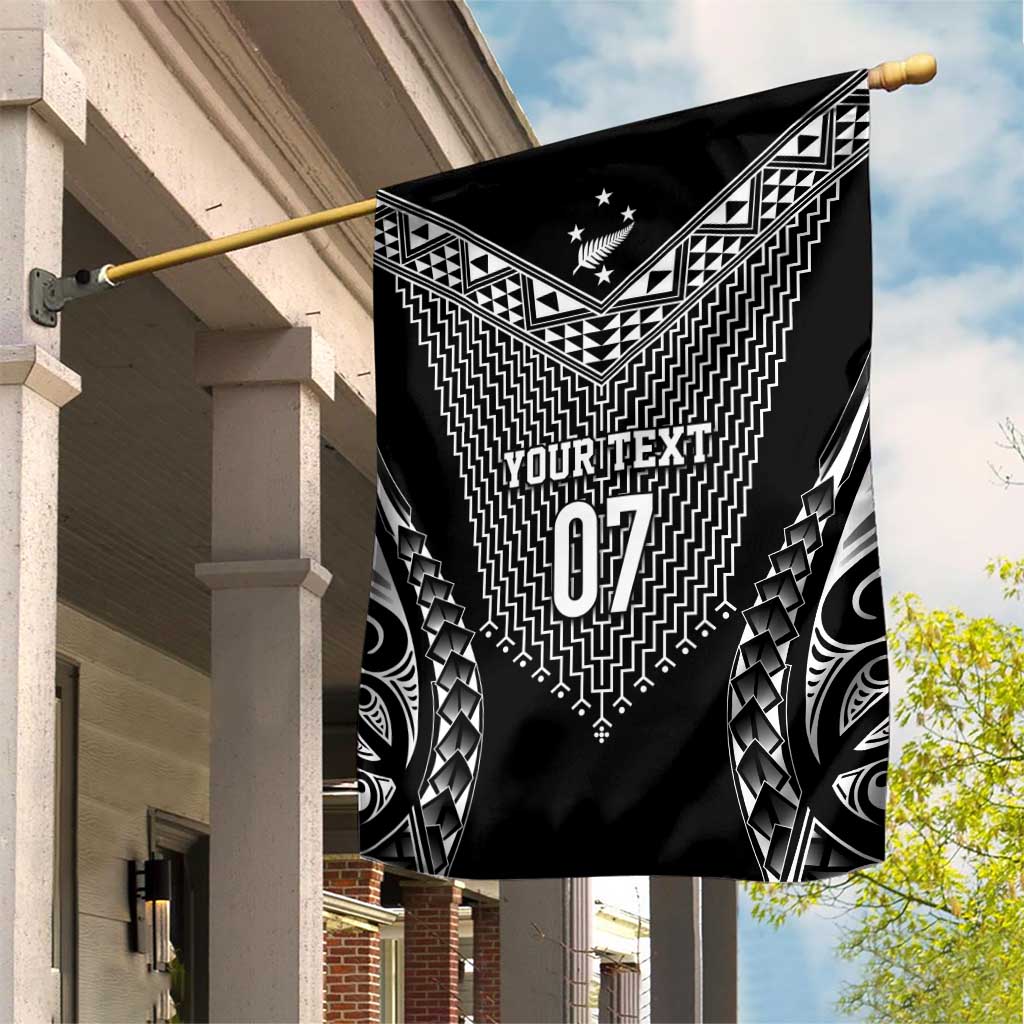 2025 Rugby Championship New Zealand Custom Garden Flag Poutama Motifs - Polynesian Pride