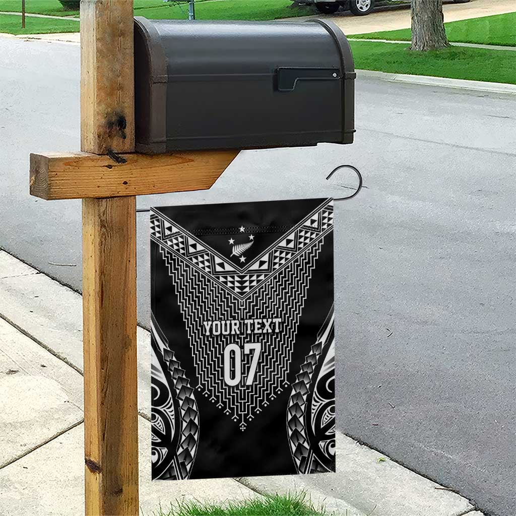 2025 Rugby Championship New Zealand Custom Garden Flag Poutama Motifs - Polynesian Pride