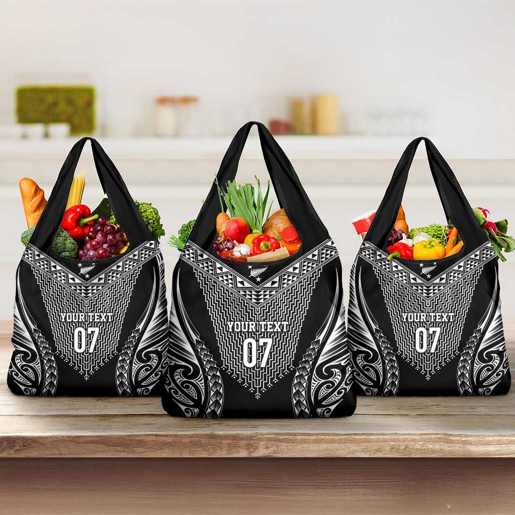 2025 Rugby Championship New Zealand Custom Grocery Bag Poutama Motifs - Polynesian Pride