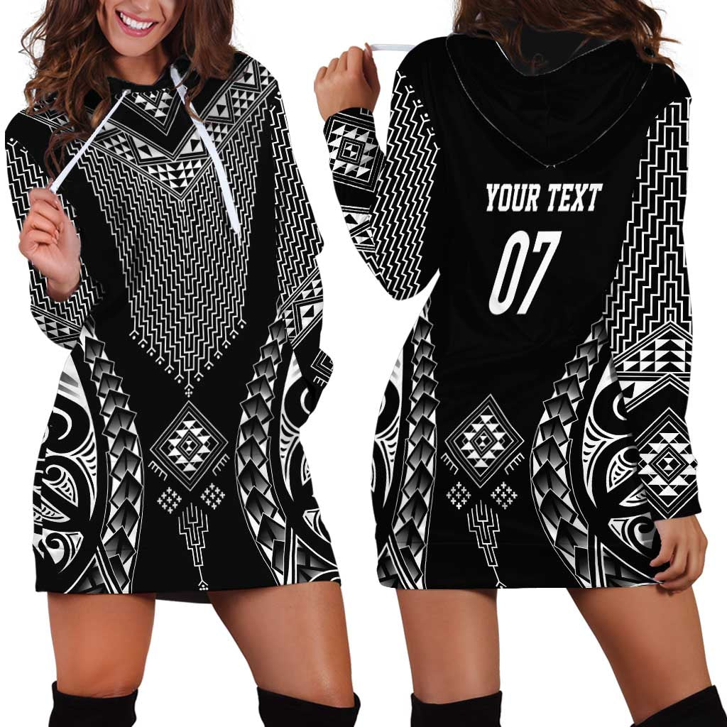 2025 Rugby Championship New Zealand Custom Hoodie Dress Poutama Motifs - Polynesian Pride