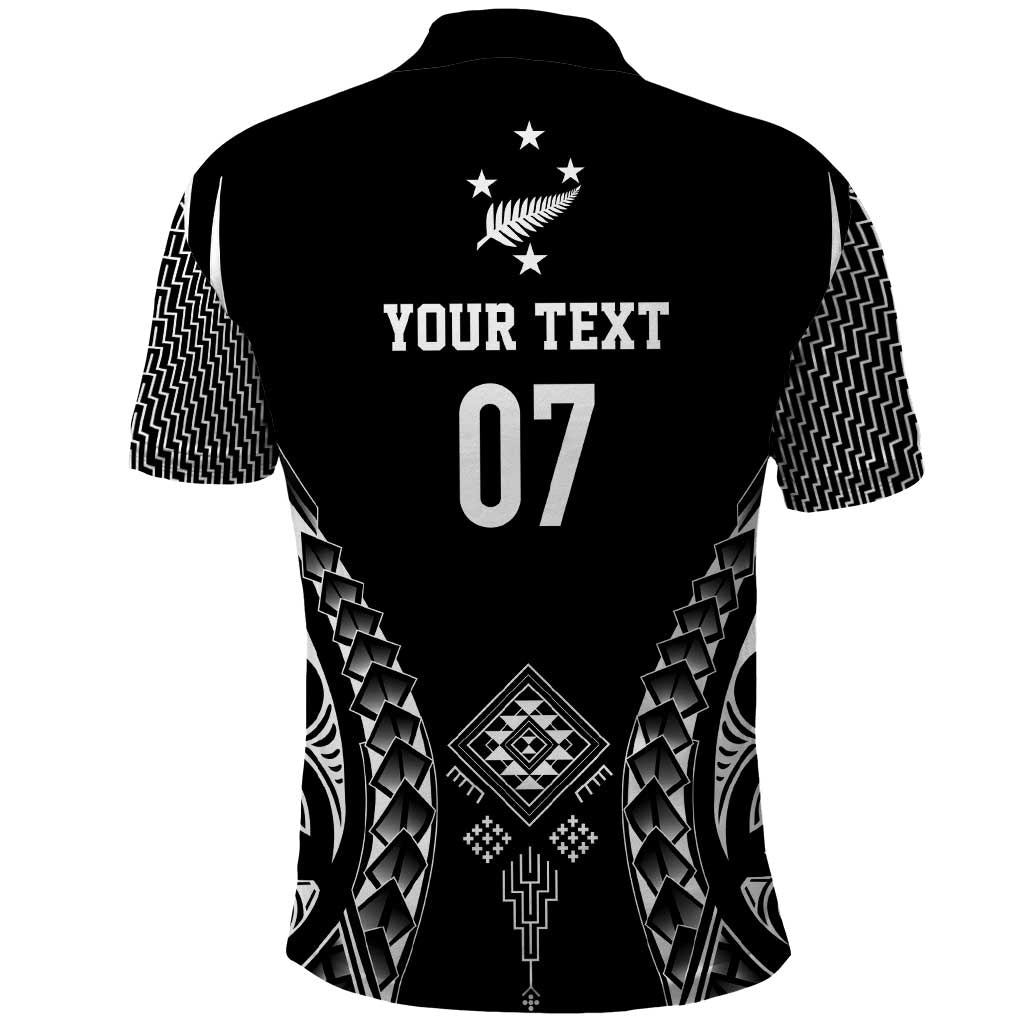 2025 Rugby Championship New Zealand Custom Polo Shirt Poutama Motifs - Polynesian Pride