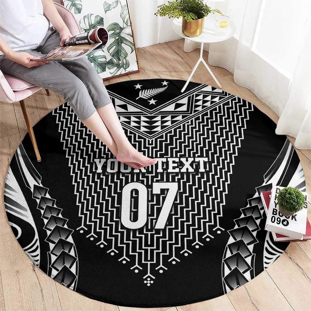 2025 Rugby Championship New Zealand Custom Round Carpet Poutama Motifs - Polynesian Pride