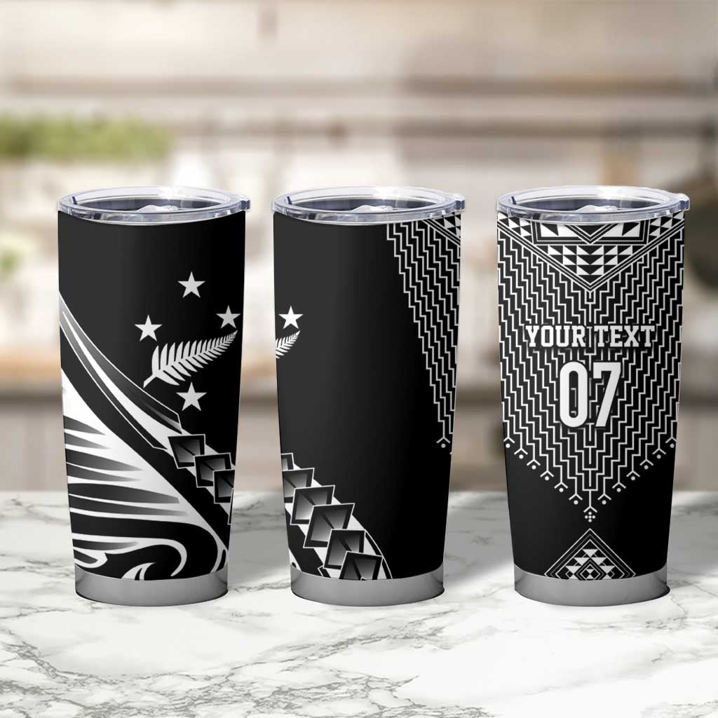 2025 Rugby Championship New Zealand Custom Tumbler Cup Poutama Motifs - Polynesian Pride