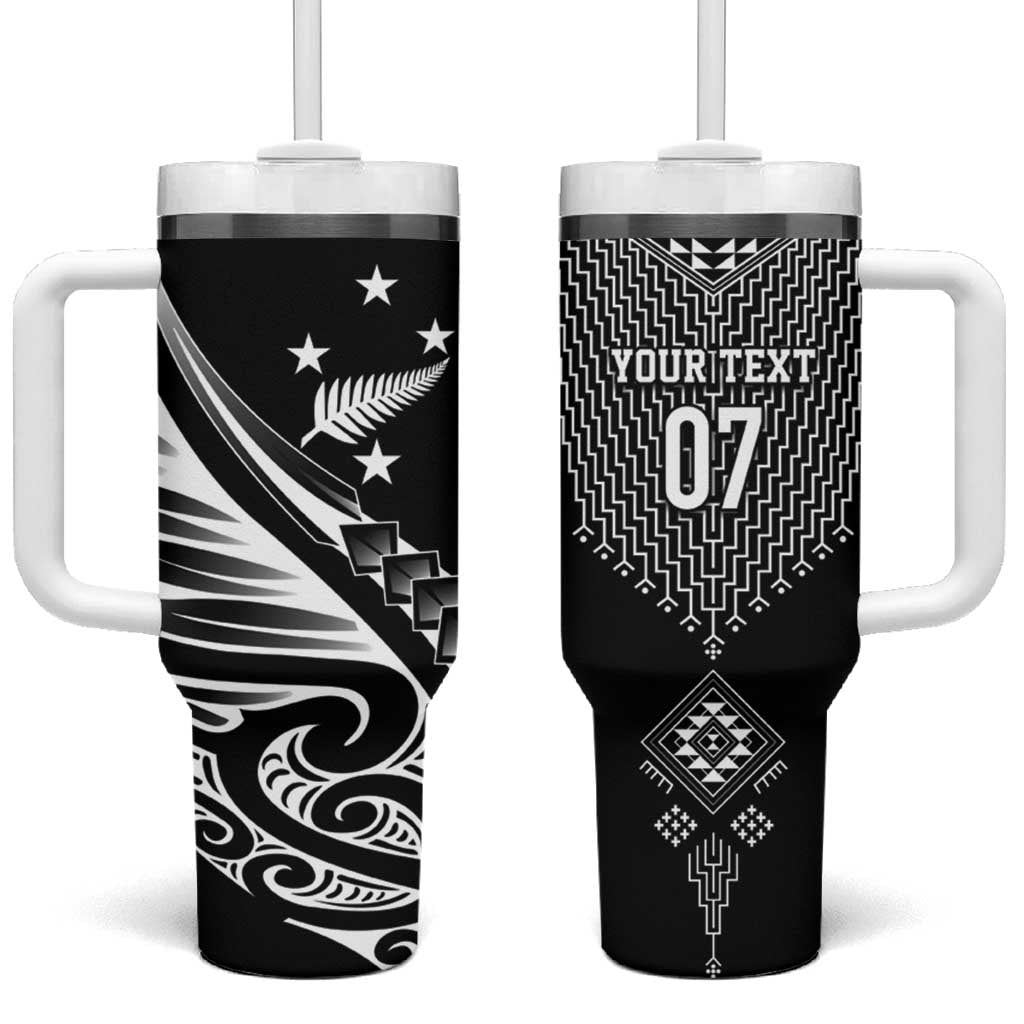 2025 Rugby Championship New Zealand Custom Tumbler With Handle Poutama Motifs - Polynesian Pride