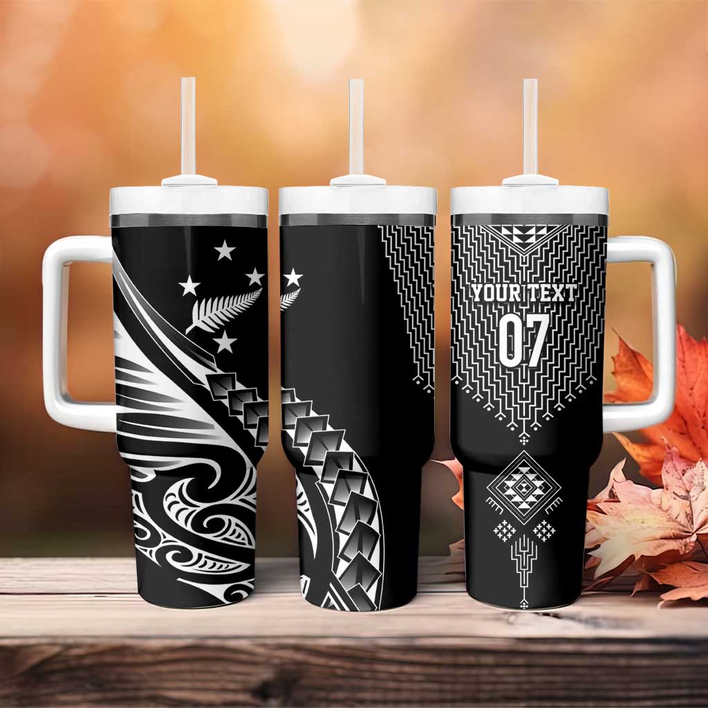 2025 Rugby Championship New Zealand Custom Tumbler With Handle Poutama Motifs - Polynesian Pride