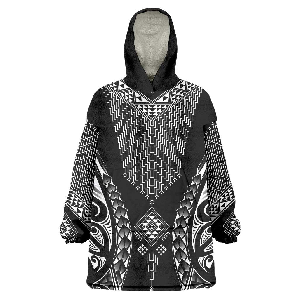 2025 Rugby Championship New Zealand Custom Wearable Blanket Hoodie Poutama Motifs - Polynesian Pride