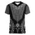 2025 Rugby Championship New Zealand Custom Women V-Neck T-Shirt Poutama Motifs - Polynesian Pride