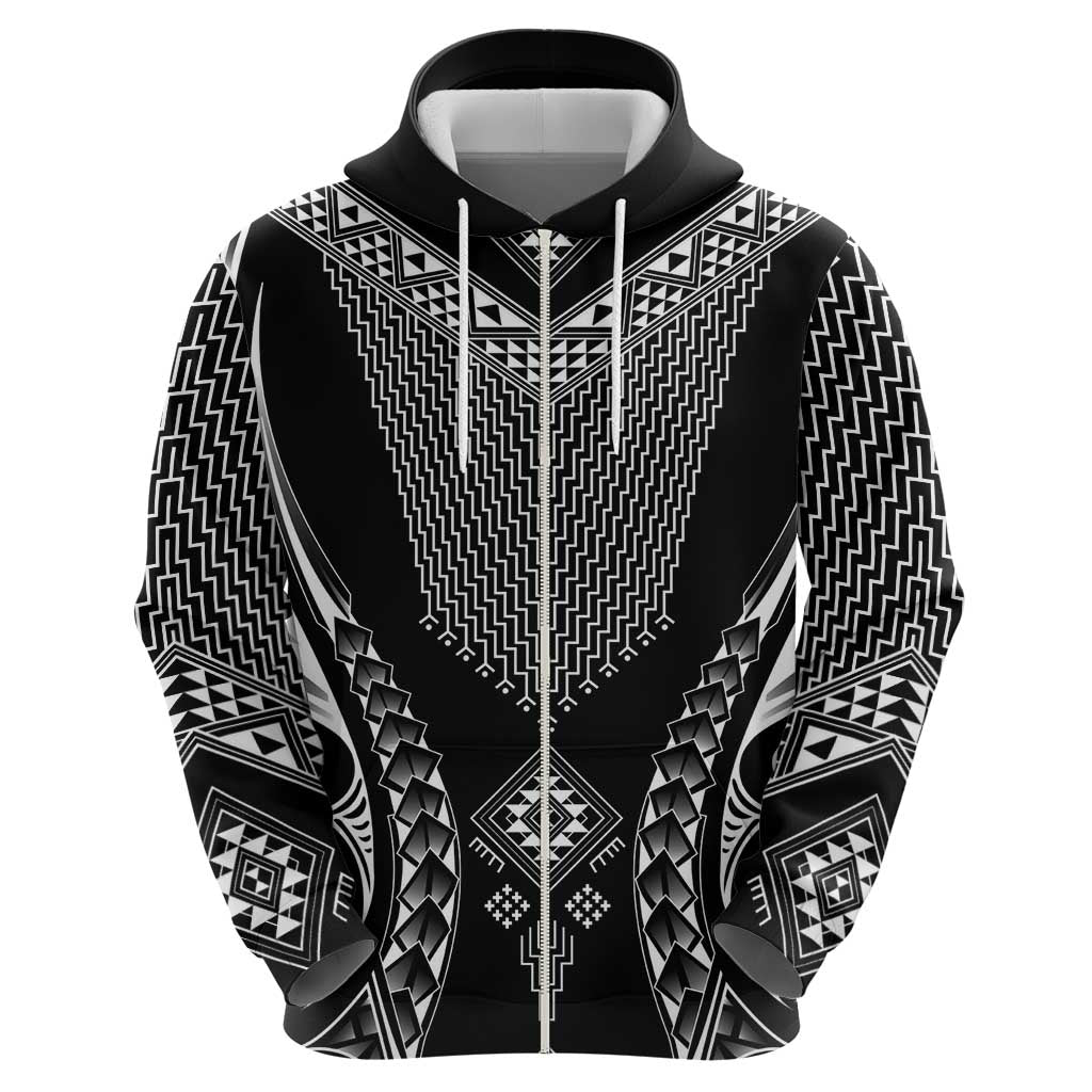 2025 Rugby Championship New Zealand Custom Zip Hoodie Poutama Motifs - Polynesian Pride