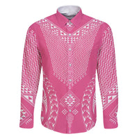 2025 Rugby Championship New Zealand Custom Family Matching Puletasi and Hawaiian Shirt Poutama Motifs - Pink Out - Polynesian Pride