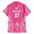 2025 Rugby Championship New Zealand Custom Family Matching Short Sleeve Bodycon Dress and Hawaiian Shirt Poutama Motifs - Pink Out - Polynesian Pride