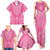 2025 Rugby Championship New Zealand Custom Family Matching Tank Maxi Dress and Hawaiian Shirt Poutama Motifs - Pink Out - Polynesian Pride